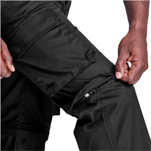 Mens Cargo Zip Off Pants Black Model
